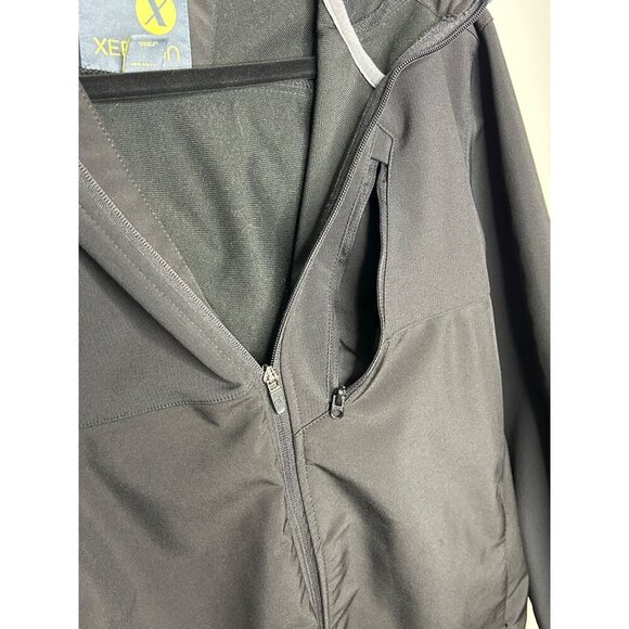Xersion Men's Black Soft Shell Windproof Water Resistant Jacket Hooded Sz medium - Picture 3 of 9